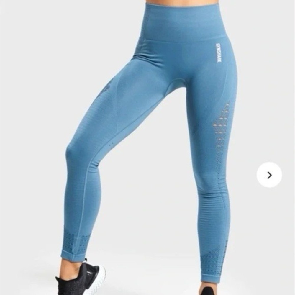 Gymshark Women's Energy Seamless Leggings Blue Stone Size S